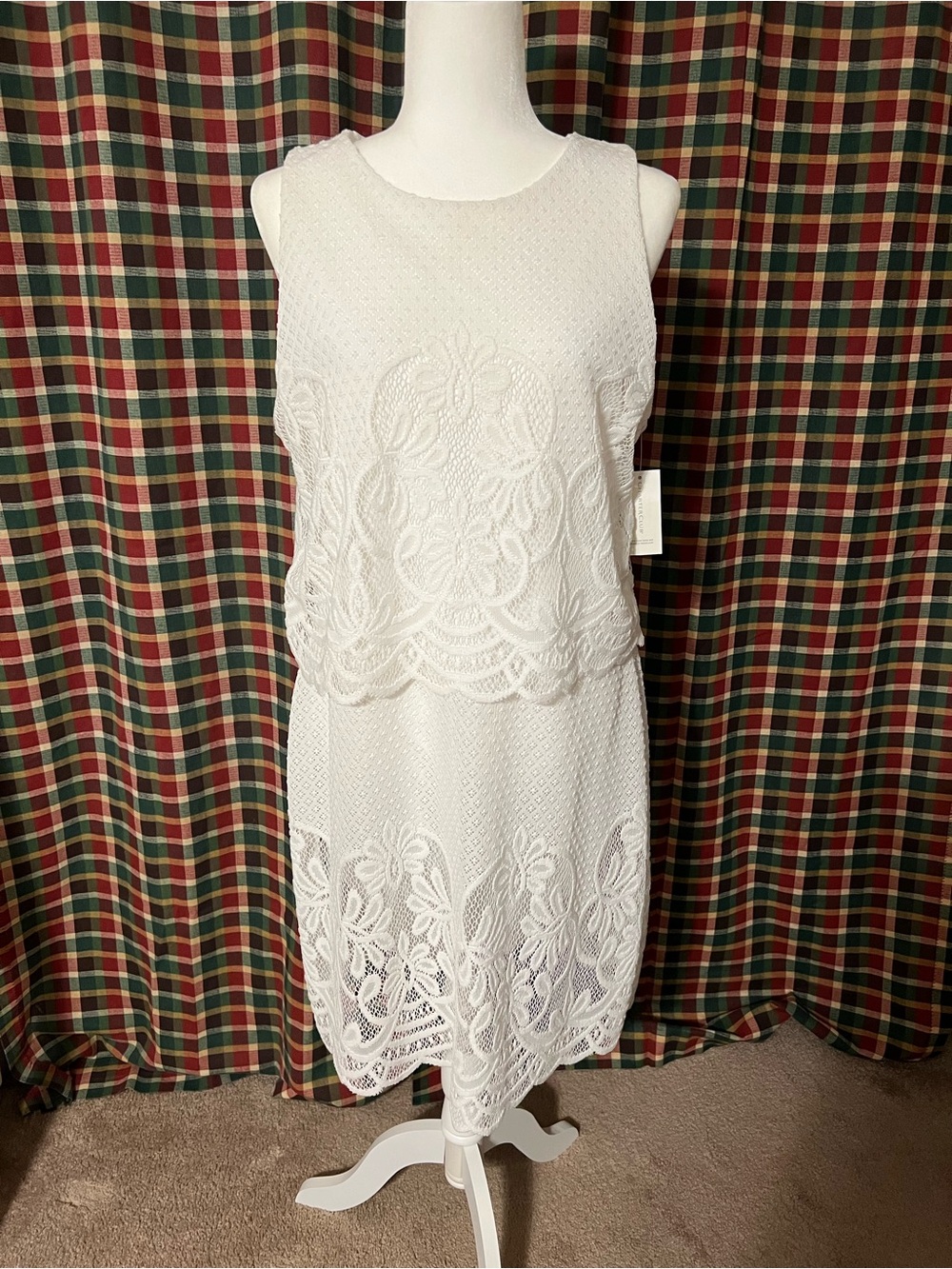 Charter Club Ivory Lace Sleeveless Sheath Dress